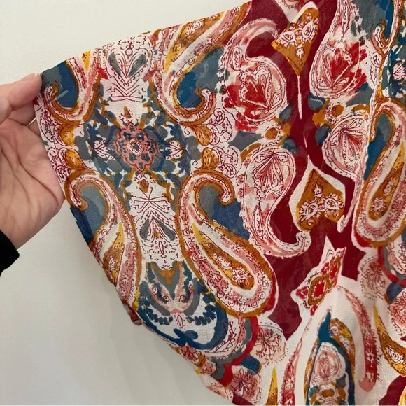 Live 4 Truth Women’s Short Sleeve Open Front Multicolor Paisley Kimono Sz 1X GUC - Picture 3 of 8
